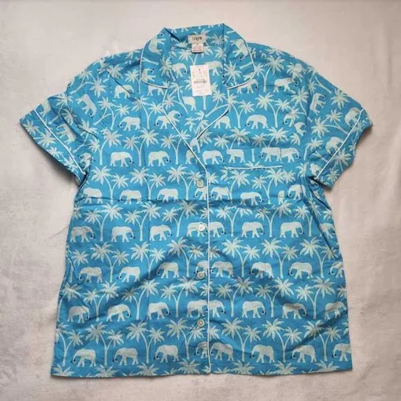 New women'sL 2X J Crew Factory elephants pajama set top & shorts